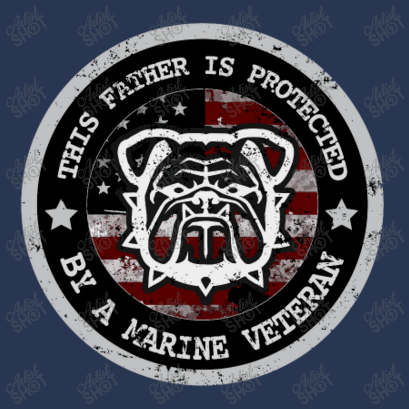 Marine Father Protected By Marine Veteran Marine Family Ladies Denim Jacket by QomarXabier | Artistshot