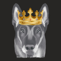 Belgian Malinoi Dog Wearing A Crown Ladies Fitted T-shirt | Artistshot