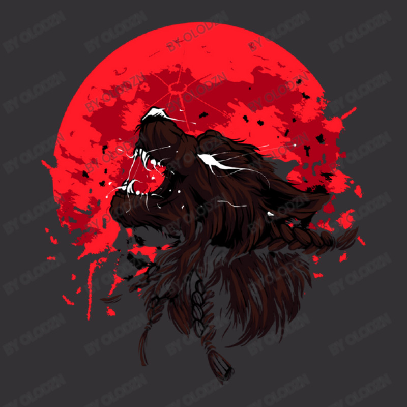 Angry Werewolf On Red Blood Moon Vintage Hoodie And Short Set by Olodzn | Artistshot