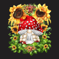 Toadstool Gnome For Women Sunflower Mom Cute Mushroom Lover T-shirt | Artistshot