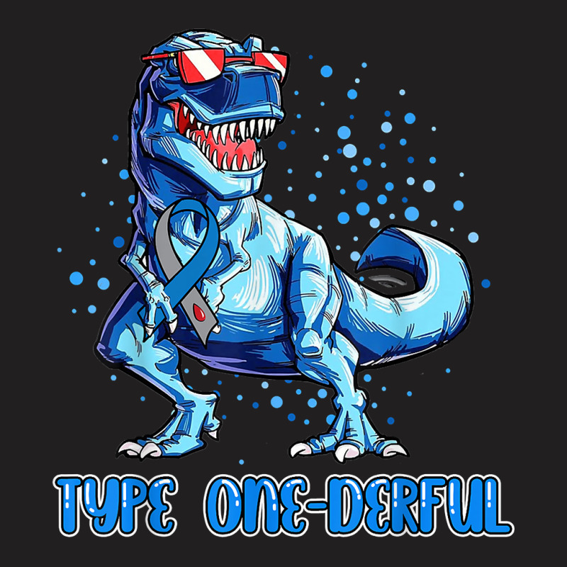 Type 1 Diabetes Awareness Ribbon T1d T Rex Dinosaur Boys T-shirt | Artistshot