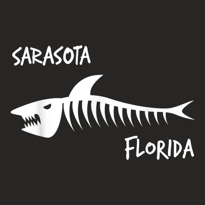 Sarasota Florida Fl Shark Skeleton White Print T-shirt Ladies Fitted T-Shirt by cm-arts | Artistshot