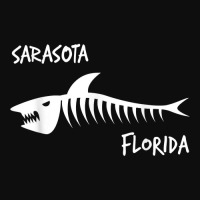 Sarasota Florida Fl Shark Skeleton White Print T-shirt Crop Top | Artistshot