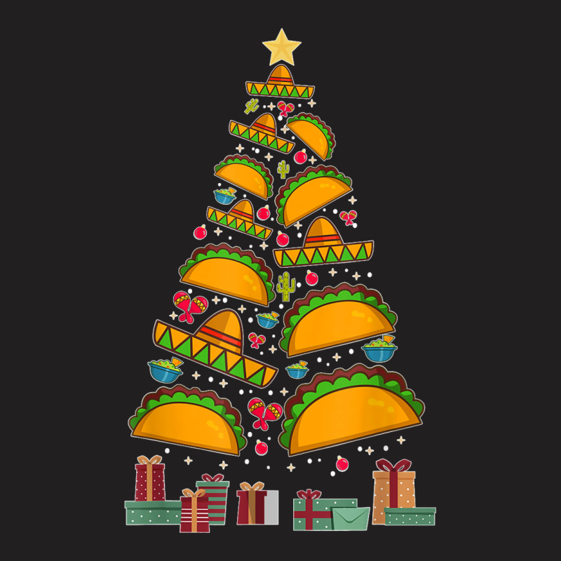 Funny Mexican Xmas Tree Tacos Burritos Feliz Navidad T-shirt | Artistshot