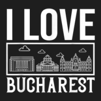 Bucharest Romania City Skyline Map Travel Classic T-shirt | Artistshot