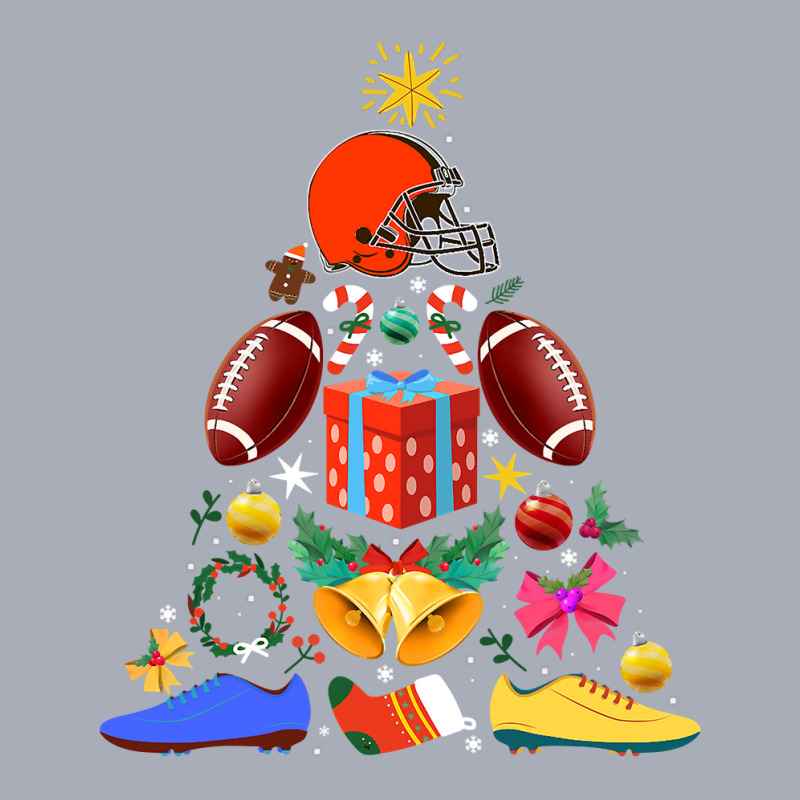 Football Football Tree Christmas Ornament Funny Xmas Boys Cleveland 14 Tank Dress by pester | Artistshot