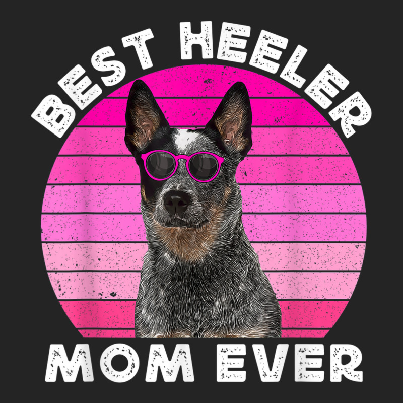 Blue Heeler Mom For Women Retro Blue Australian Cattle Dog 3/4 Sleeve Shirt by Newdesigns | Artistshot