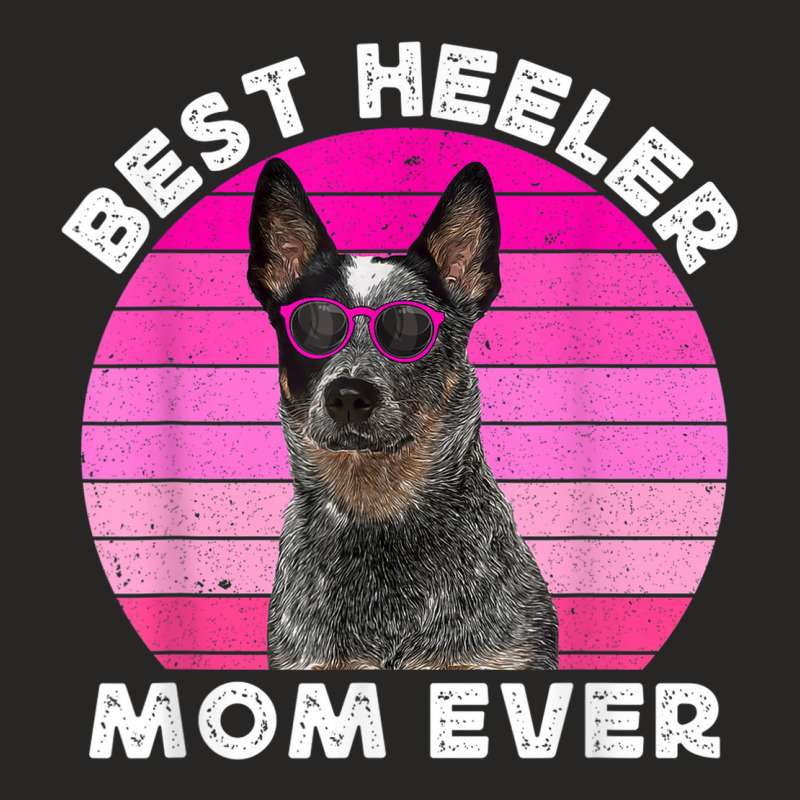 Blue Heeler Mom For Women Retro Blue Australian Cattle Dog Ladies Fitted T-Shirt by Newdesigns | Artistshot