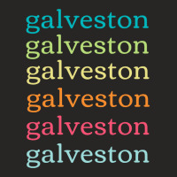 Galveston Texas (tx) Cute And Colorful Repeating Text Long Sleeve T Sh Ladies Fitted T-shirt | Artistshot