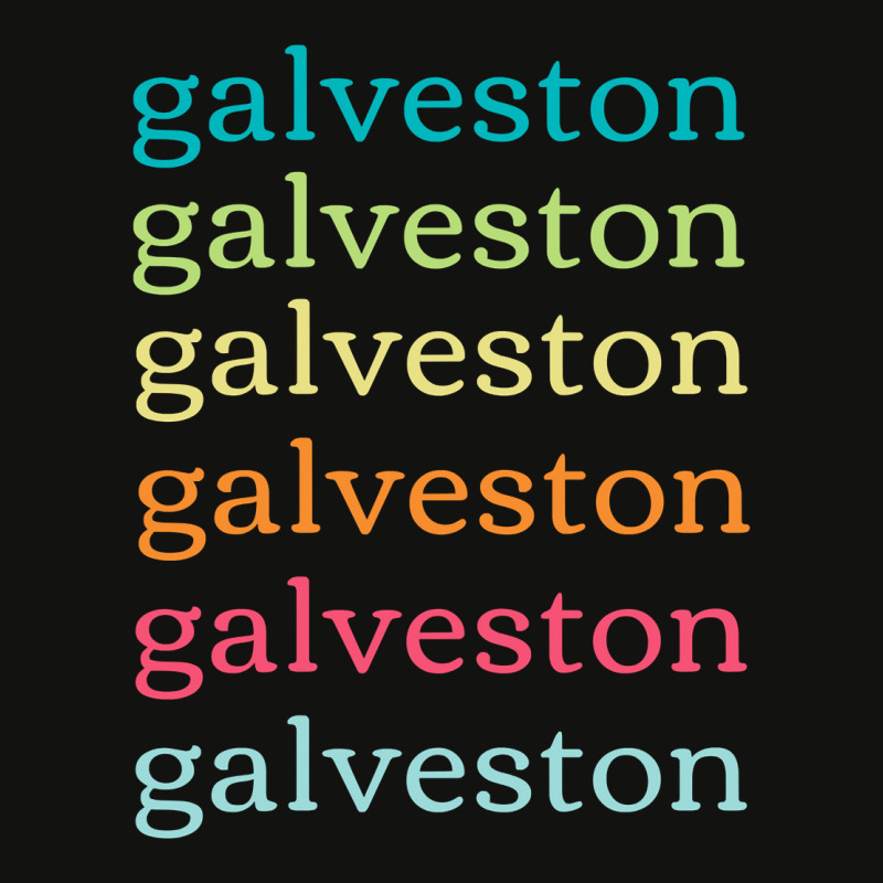 Galveston Texas (tx) Cute And Colorful Repeating Text Long Sleeve T Sh Scorecard Crop Tee by cm-arts | Artistshot