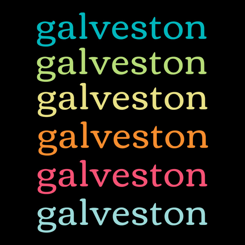 Galveston Texas (tx) Cute And Colorful Repeating Text Long Sleeve T Sh Cropped Sweater by cm-arts | Artistshot