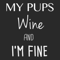 Womens My Pups Wine And I'm Fine V Neck T Shirt Printed Hat | Artistshot