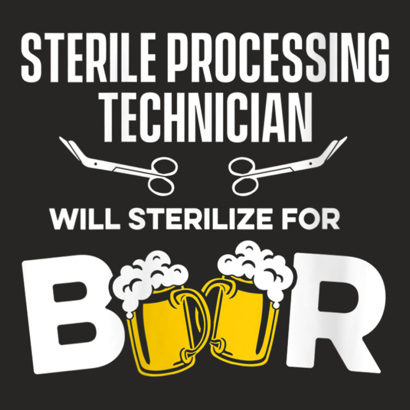 Womens Sterile Processing Technician For Beer Funny Tech V Neck T Shir Ladies Fitted T-Shirt by cm-arts | Artistshot