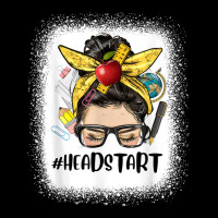 Head Start Teacher Messy Bun Hair Back To School Cute Bleach Women's V-neck T-shirt | Artistshot