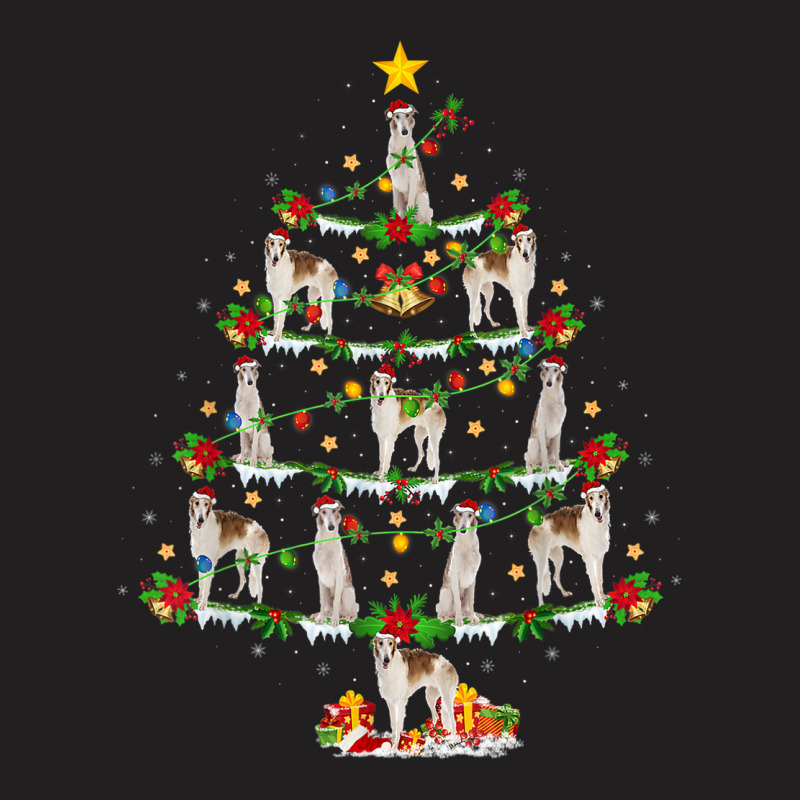 Borzoi Dog Lover Xmas Lights Borzoi Christmas Tree T-shirt | Artistshot