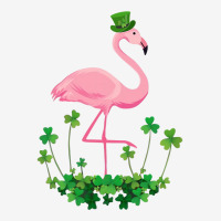 Flamingo Saint Patricks Day Gift Irish Clover Flamingo Lover Portrait Canvas Print | Artistshot