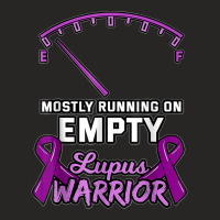 Mostly Running On Empty Lupus Warrior Fuel Gauge Low Ribbon T Shirt Ladies Fitted T-shirt | Artistshot