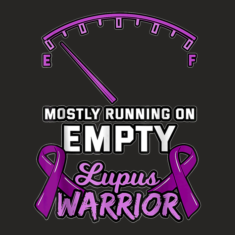 Mostly Running On Empty Lupus Warrior Fuel Gauge Low Ribbon T Shirt Ladies Fitted T-Shirt by DonnaLee | Artistshot