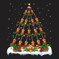 Funny Violin Christmas Tree Lights Santa Violin Xmas T-shirt | Artistshot