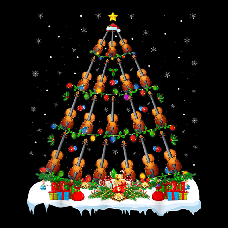 Funny Violin Christmas Tree Lights Santa Violin Xmas Pocket T-shirt | Artistshot