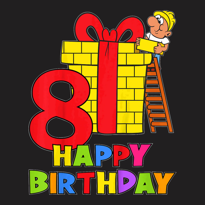 Kids 8 Years Old 8th Birthday Construction Worker Boy Children's Birth T-shirt | Artistshot