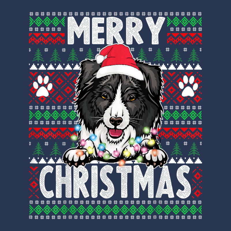 Border Collie Christmas Lights Dog Lovers Xmas Pajama Men Denim Jacket | Artistshot