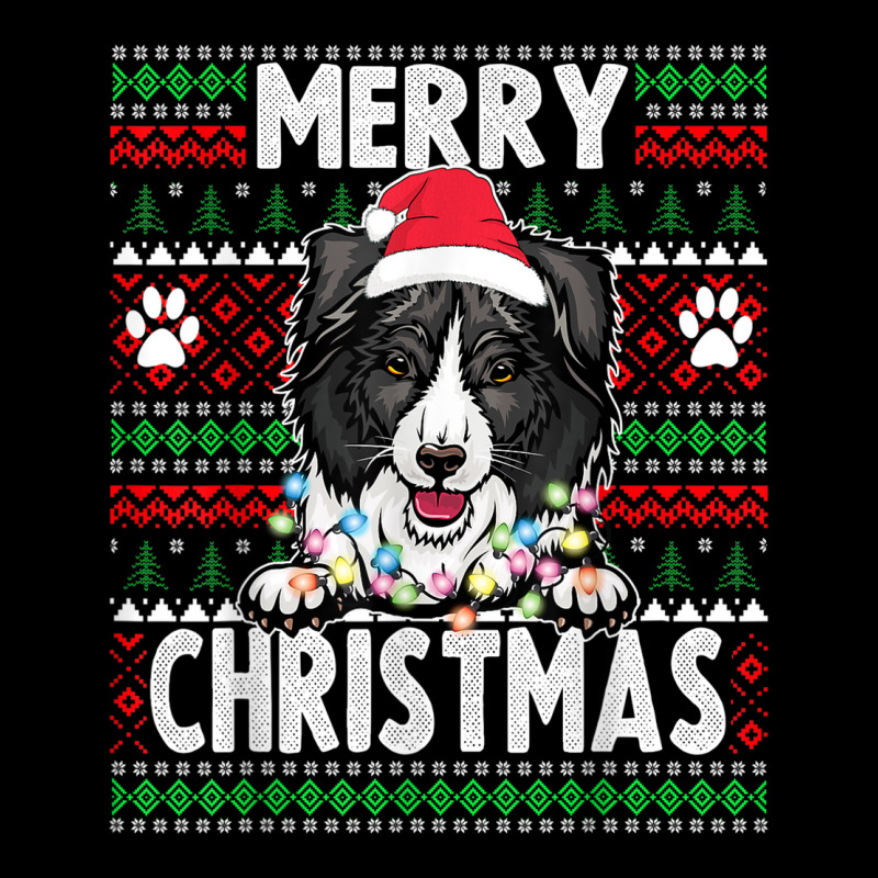 Border Collie Christmas Lights Dog Lovers Xmas Pajama Long Sleeve Shirts | Artistshot