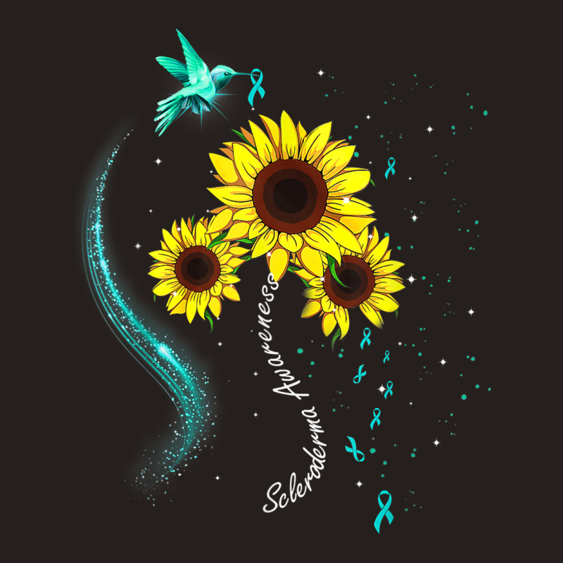 Hummingbird Teal Sunflower Scleroderma Awareness Tank Top | Artistshot