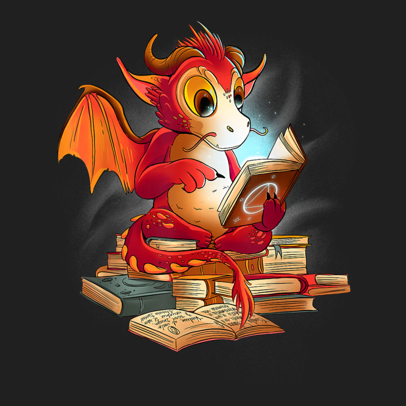 Cute Dragon Reading A Magic Book Fantasy Reader Drawstring Bags | Artistshot