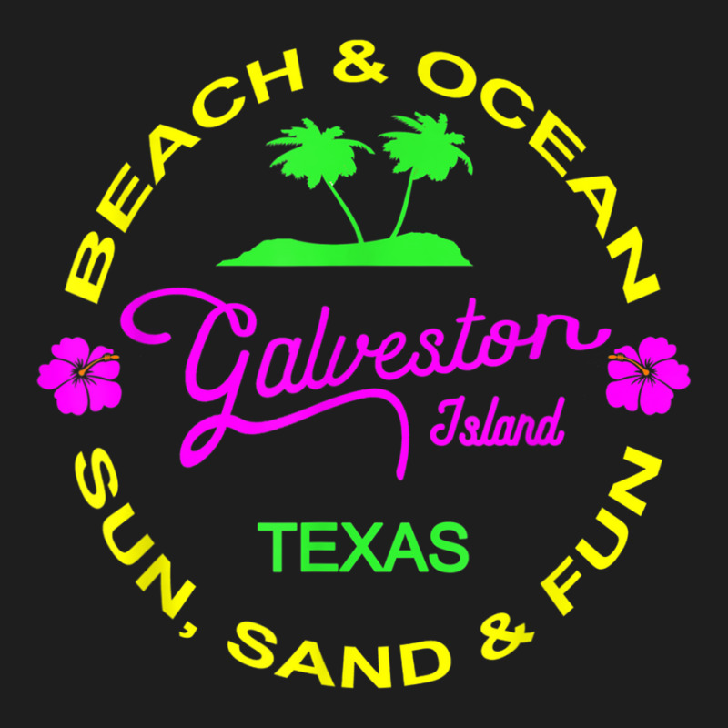 Ocean & Beach Galveston Island Texas Vacation Black T Shirt Classic T-shirt by cm-arts | Artistshot