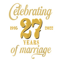 Celebrating 27 Years Of Marriage 27th Wedding Anniversary T Shirt Sticker | Artistshot