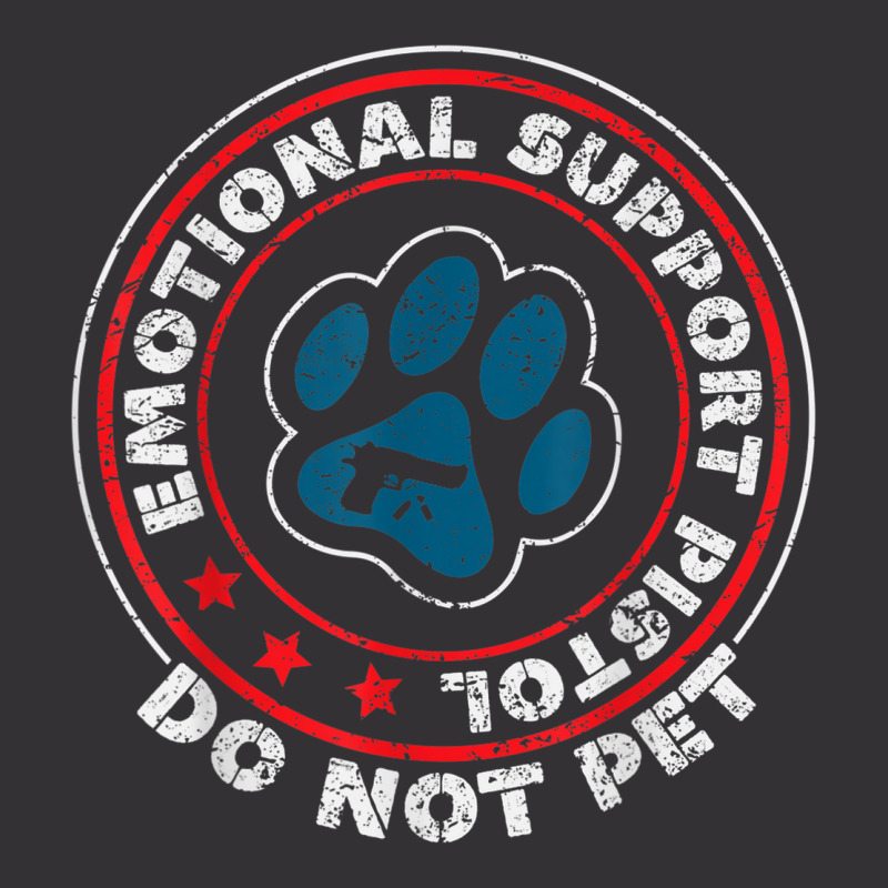 Emotional Support Pistol Do Not Pet Animal Funny Dog Lover Vintage Hoodie And Short Set by BooBug | Artistshot