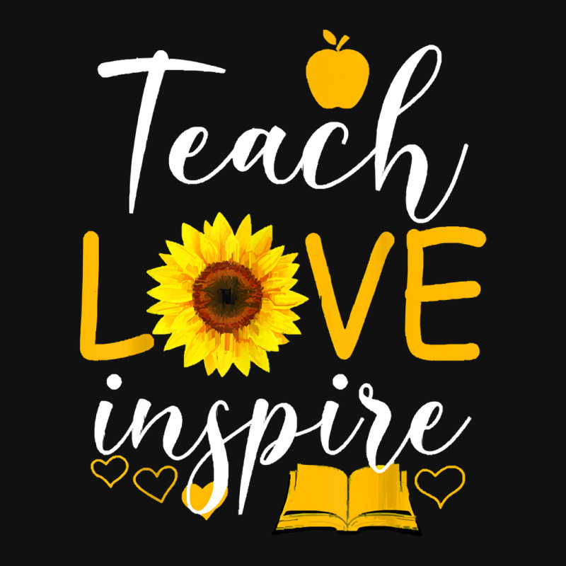 Teacher T  Shirt Teach Love And Inspire Shirt   Teacher Sunflower T  S Portrait Canvas Print | Artistshot