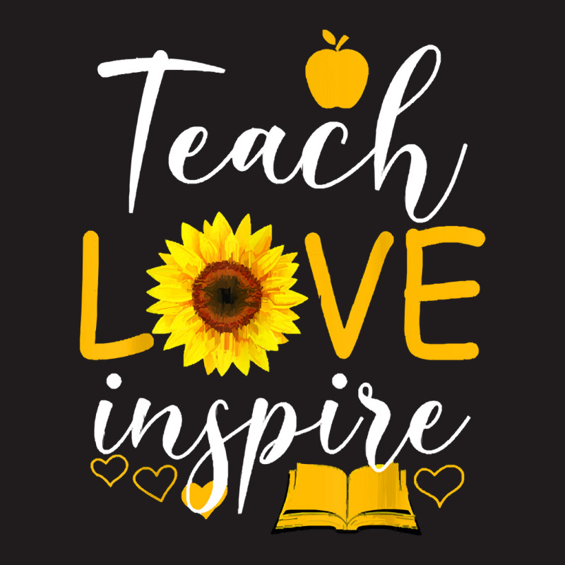 Teacher T  Shirt Teach Love And Inspire Shirt   Teacher Sunflower T  S Waist Apron | Artistshot