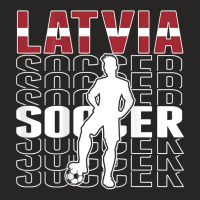 Latvia Soccer Fans Jersey   Latvian Flag Football Lovers T Shirt Ladies Fitted T-shirt | Artistshot