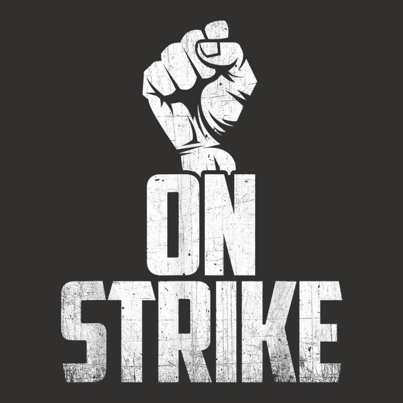 On Strike Solidarity Fist   Protest Union Worker Distressed T Shirt Champion Hoodie | Artistshot