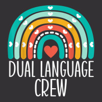 Dual Language Crew Rainbow Bilingual Teacher Dual Language T Shirt Vintage Short | Artistshot