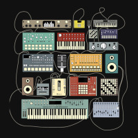 Electronic Musician Synthesizers And Drum Machine Dj 1.png Landscape Canvas Print | Artistshot