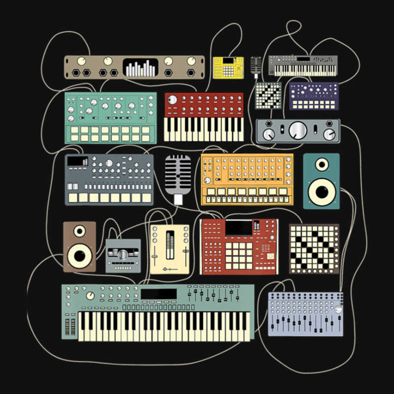 Electronic Musician Synthesizers And Drum Machine Dj 1.png Front Car Mat | Artistshot