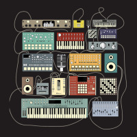 Electronic Musician Synthesizers And Drum Machine Dj 1.png Waist Apron | Artistshot