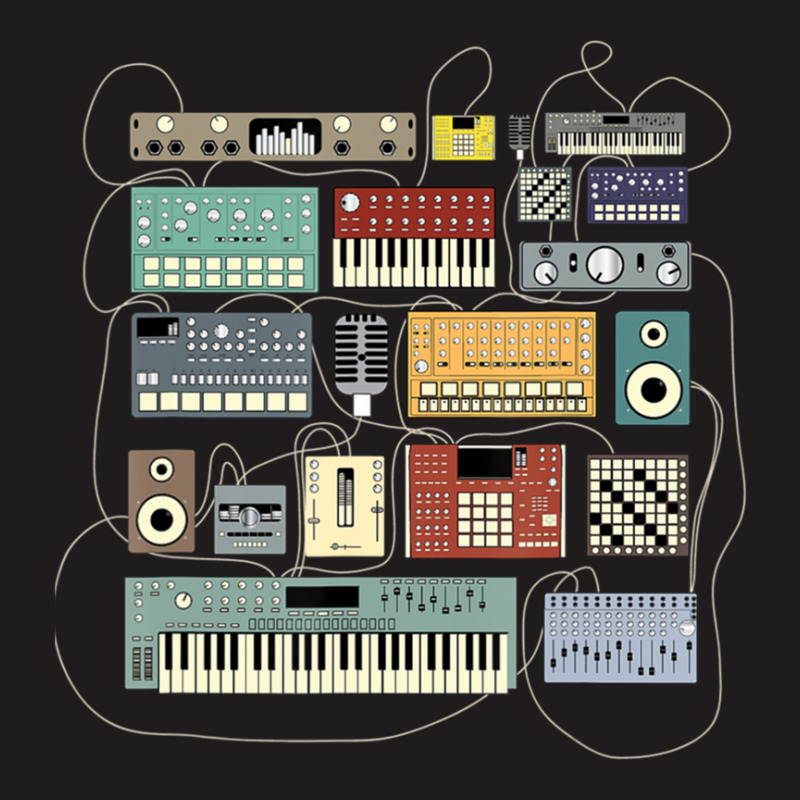 Electronic Musician Synthesizers And Drum Machine Dj 1.png Waist Apron | Artistshot