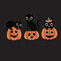 Hello Pumpkin Cats Pumpkin Carved Jack O Lantern Cat T-shirt | Artistshot