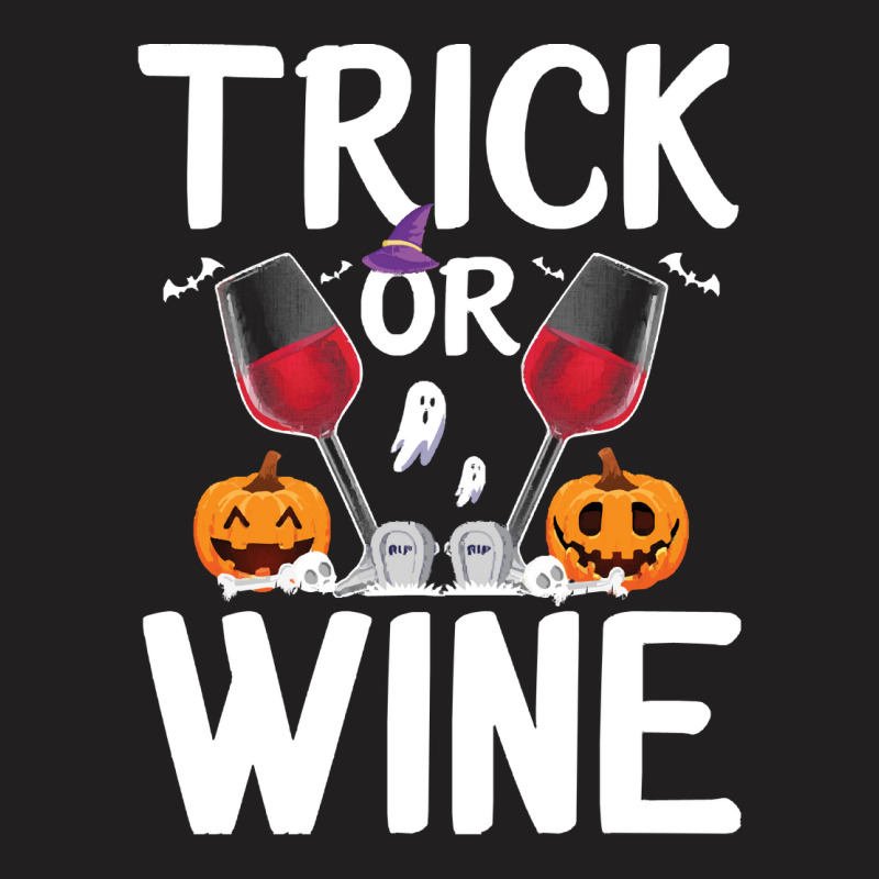 Trick Or Wine Ghost Halloween T  Shirt Trick Or Wine Ghost T Shirt Fun T-shirt | Artistshot