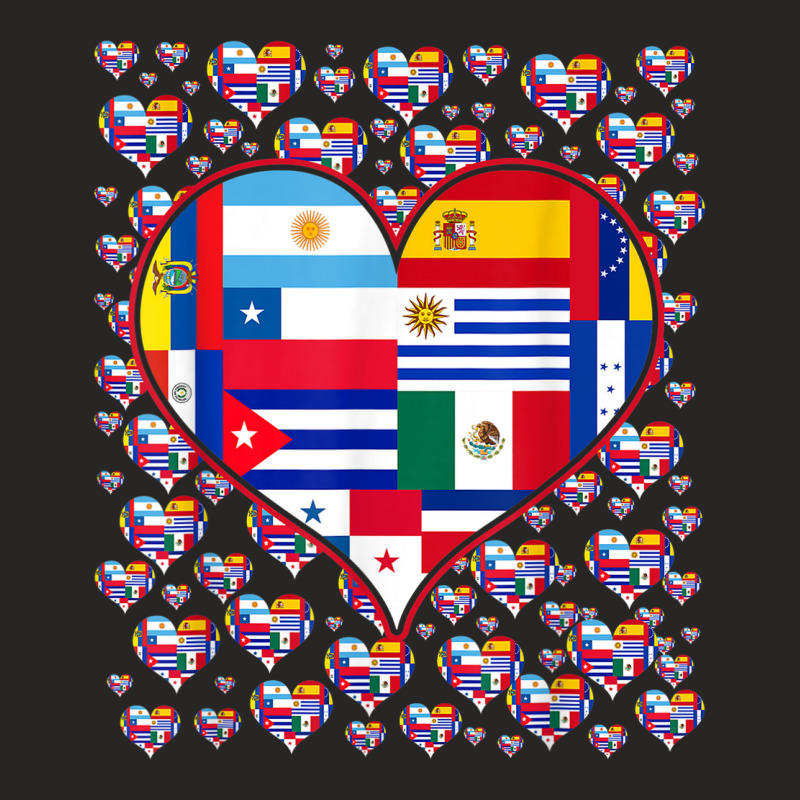 Latin Countries Flags Heart Hispanic Heritage Celebration Ladies Fitted T-Shirt by Bandits | Artistshot