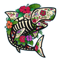 Shark Sugar Skull Calavera Mexico Dia De Los Muertos T Shirt Crop Top | Artistshot