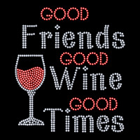 Good Friends Good Wine Good Times Bling Rhinestone T Shirt Cropped Sweater | Artistshot