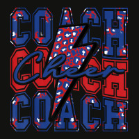 Cheer Coach Lightning Bolt Cheer Leopard Blue Red Scorecard Crop Tee | Artistshot