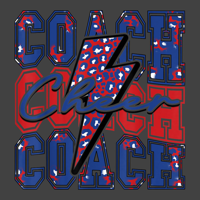 Cheer Coach Lightning Bolt Cheer Leopard Blue Red Vintage T-Shirt by Moose | Artistshot