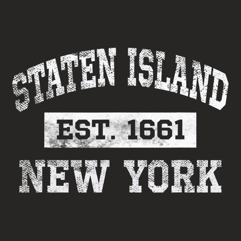 Staten Island New York T Est. 1661 Distressed Ladies Fitted T-Shirt by cm-arts | Artistshot