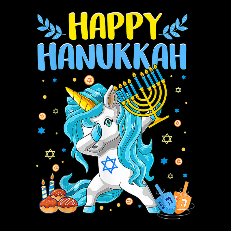 Happy Hanukkah Dabbing Jewish Unicorn Kids Chanukah V-neck Tee | Artistshot